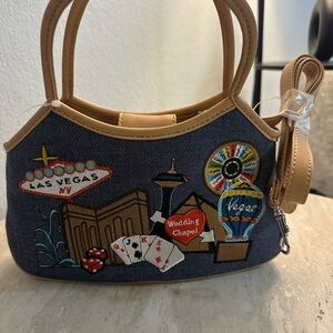 Stylish Denim Las Vegas Themed Handbag
